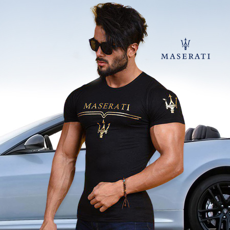 تیشرت مشکی مردانه مازراتی Maserati